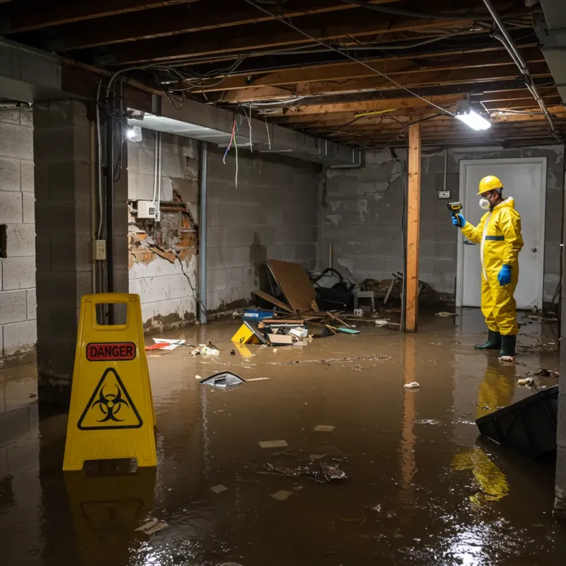 Flooded Basement Electrical Hazard in Hartland, WI Property